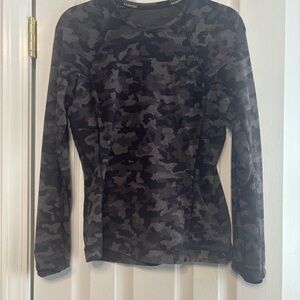 Lululemon Athletica Black and Gray Camouflage Top